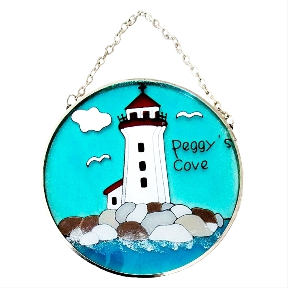 Vintage Handpainted Peggy's Cove NS Suncatcher
